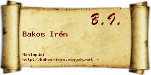 Bakos Irén névjegykártya