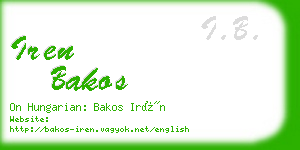 iren bakos business card